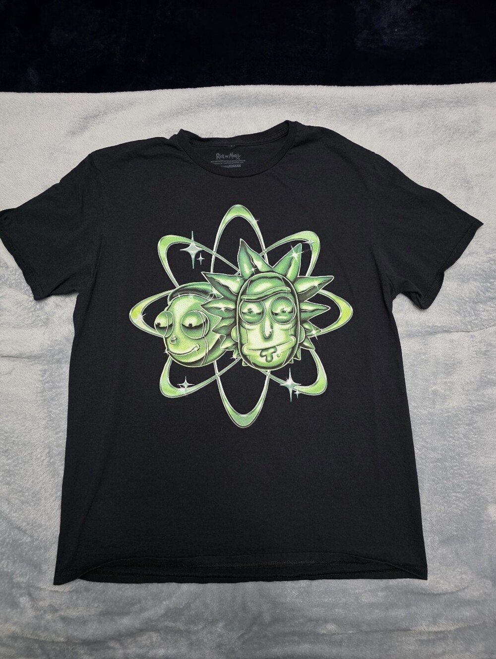 Licensed Black/ Neon Green Rick & Morty Atomic Design T-shirt.